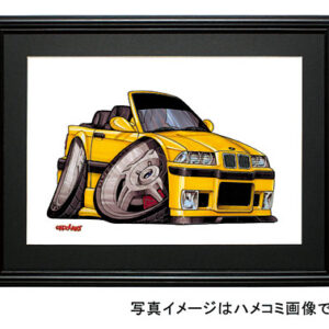 【KOOLART】BMW E36 M3カブリオレ（黄・前）のイラスト P0007