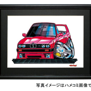 【KOOLART】BMW E30(赤・コンバーチブル)のイラスト P0064