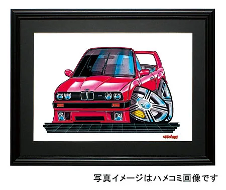 【KOOLART】BMW E30（赤・コンバーチブル）のイラスト P0064