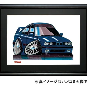 【KOOLART】BMW E34 M5（紺）のイラスト P0099B