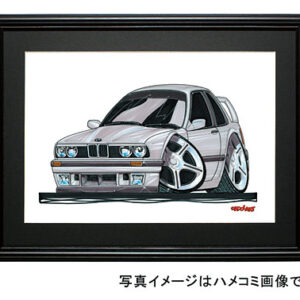 【KOOLART】BMW E30(シルバー・前)のイラスト P0195