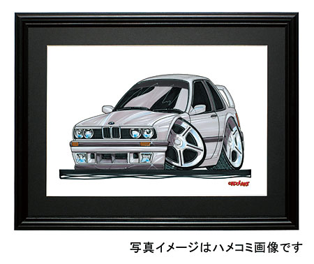 【KOOLART】BMW E30(シルバー・前)のイラスト P0195