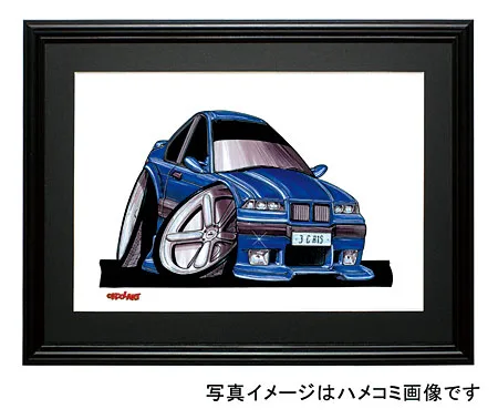 【KOOLART】BMW E36 M3（青）のイラスト P0293