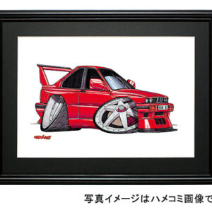 【KOOLART】BMW E30 M3 EVO（赤・横）のイラスト P0383