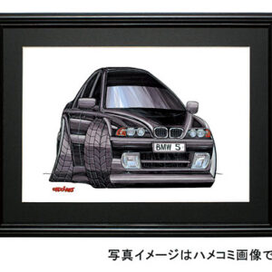 【KOOLART】BMW E39 5シリーズ（黒）のイラスト P0392