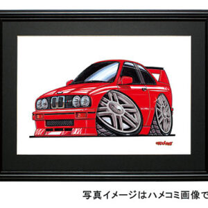 【KOOLART】BMW E30 M3（赤・前）のイラスト P0576