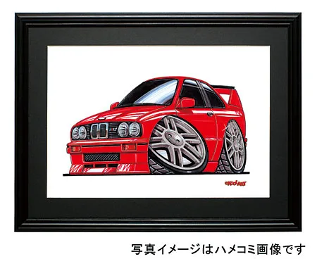 【KOOLART】BMW E30 M3（赤・前）のイラスト P0576