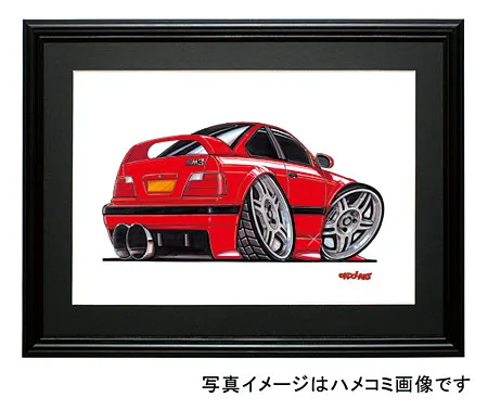 【KOOLART】BMW E36 M3（赤・後ろ）のイラスト P0577