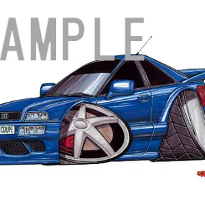 【KOOLART】アウディ 80 COUPE BLUE のイラスト P0382