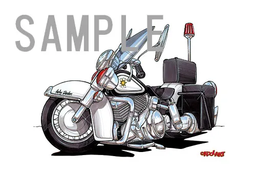 【KOOLART】HARLEY ハーレー カリフォルニア ハイウェイパトロールのイラスト P0497 - 画像 (2)
