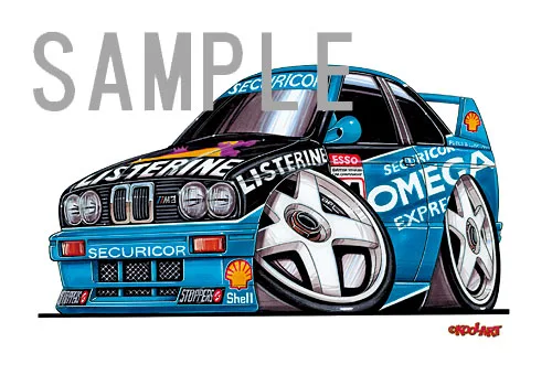 【KOOLART】BMW E30 M3 ツーリングカーのイラスト P0579 - 画像 (2)