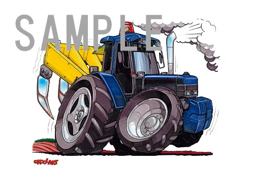 【KOOLART】Ford フォード・トラクター(青)のイラスト P0650 - 画像 (2)