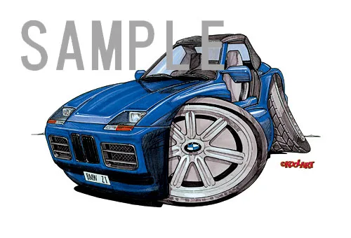 【KOOLART】BMW Z1（青）のイラスト P0706 - 画像 (2)