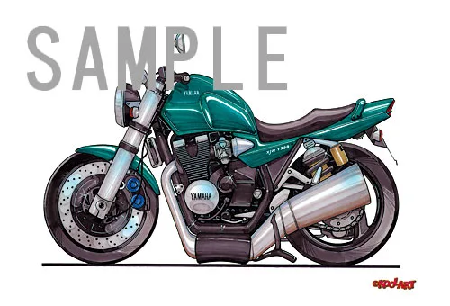 【KOOLART】ヤマハ XJR1300（緑）のイラスト P0712 - 画像 (2)