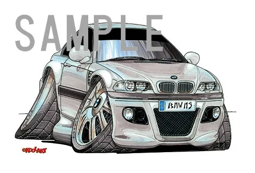 【KOOLART】BMW E46 M3（銀・前）のイラスト P0716 - 画像 (2)