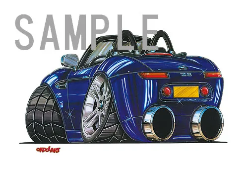 【KOOLART】BMW Z8（青・後ろ）のイラスト P0729 - 画像 (2)