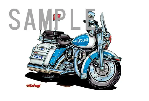 【KOOLART】Harley　ハーレーNYPDのイラスト P0734 - 画像 (2)