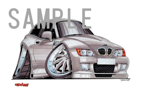【KOOLART】BMW Z3 クーペ（銀）のイラスト P0747