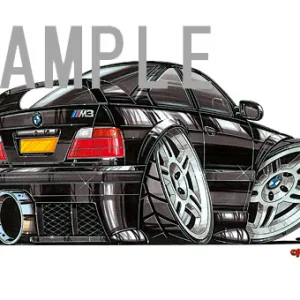 【KOOLART】BMW E36 M3 （黒・後ろ）のイラスト P0780