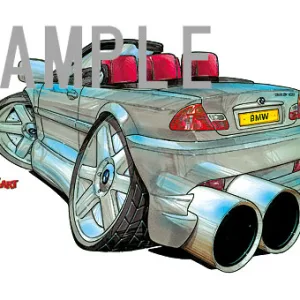 【KOOLART】BMW E46 （カブリオレ・銀）のイラスト P0793