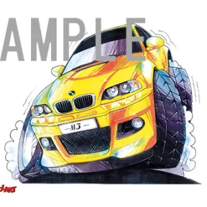 【KOOLART】BMW E46 M3（黄）のイラスト P1162