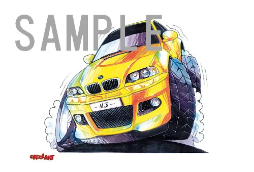 【KOOLART】BMW E46 M3（黄）のイラスト P1162