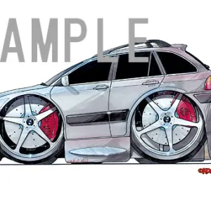 【KOOLART】BMW E46 ツーリング（銀）のイラスト P1170