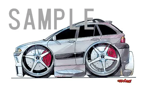 【KOOLART】BMW E46 ツーリング（銀）のイラスト P1170