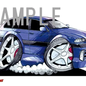 【KOOLART】BMW E39 ツーリング（青）のイラスト P1171