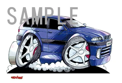 【KOOLART】BMW E39 ツーリング（青）のイラスト P1171