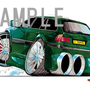 【KOOLART】BMW E39 ツーリング（緑）のイラスト P1172