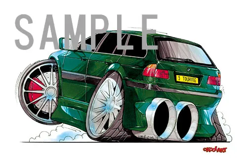 【KOOLART】BMW E39 ツーリング（緑）のイラスト P1172