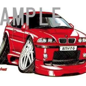 【KOOLART】BMW E46 M3（赤・前）のイラスト P1325