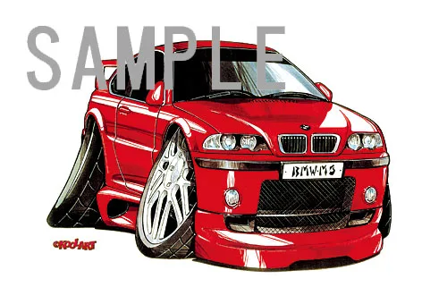 【KOOLART】BMW E46 M3（赤・前）のイラスト P1325