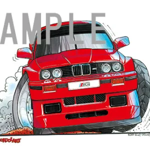 【KOOLART】BMW E30 M3（赤・正面）のイラスト P1356