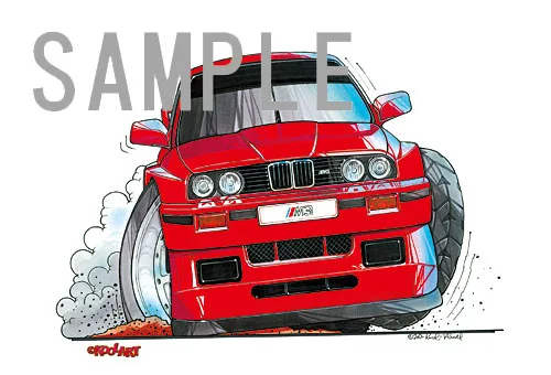【KOOLART】BMW E30 M3（赤・正面）のイラスト P1356