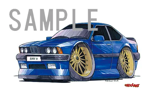 【KOOLART】BMW E24 6シリーズ（青）のイラスト P1423