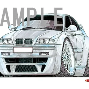 【KOOLART】BMW E46（銀）のイラスト P1491
