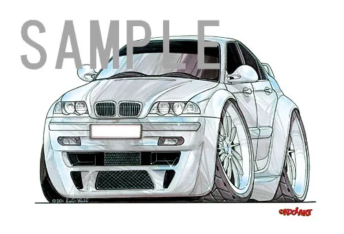 【KOOLART】BMW E46（銀）のイラスト P1491