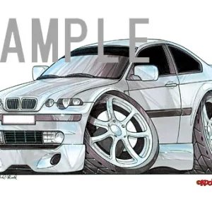 【KOOLART】BMW E46 コンパクト（銀・前）のイラスト P1492