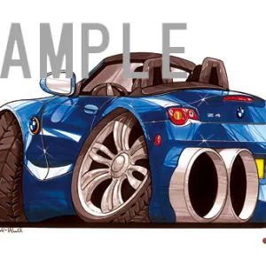 【KOOLART】BMW Z4（青・後ろ）のイラスト P1640