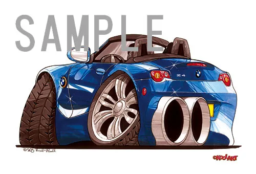 【KOOLART】BMW Z4（青・後ろ）のイラスト P1640
