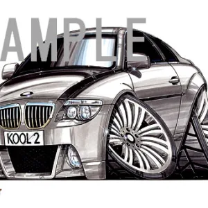 【KOOLART】BMW E63（銀・前）のイラスト P1790