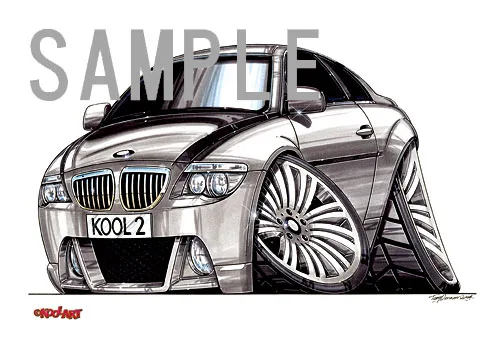 【KOOLART】BMW E63（銀・前）のイラスト P1790