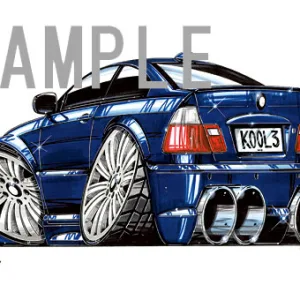 【KOOLART】BMW E46 M3（青・後ろ）のイラスト P1791