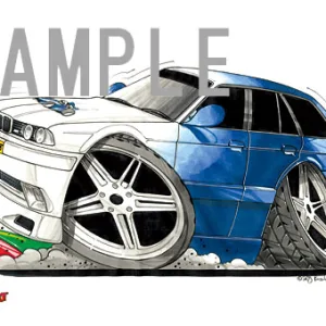 【KOOLART】BMW E34 M5（ツーリング）のイラスト P1801