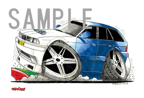 【KOOLART】BMW E34 M5（ツーリング）のイラスト P1801