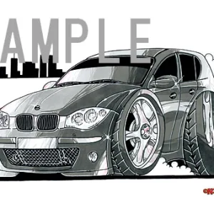 【KOOLART】BMW 1シリーズ（ガンメタ）のイラスト P1907