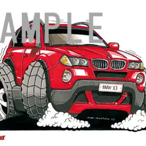 【KOOLART】BMW X3（赤）のイラスト P2153
