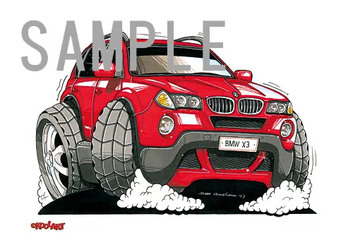 【KOOLART】BMW X3（赤）のイラスト P2153